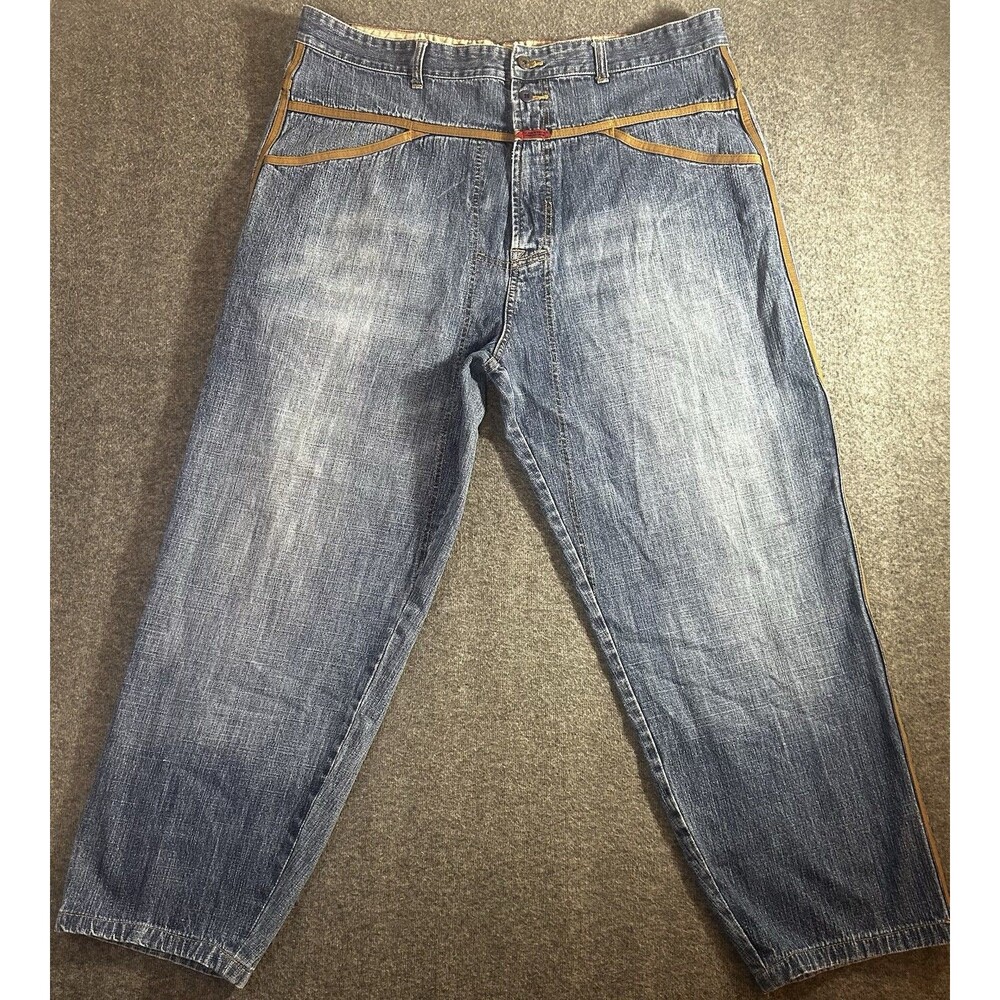 Vintage Marithe Francois Girbaud Blue Jeans Size 40x30 Brown Y2K Baggy 90s Rare